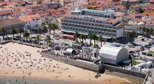 ariel view of hotel baia and the beach