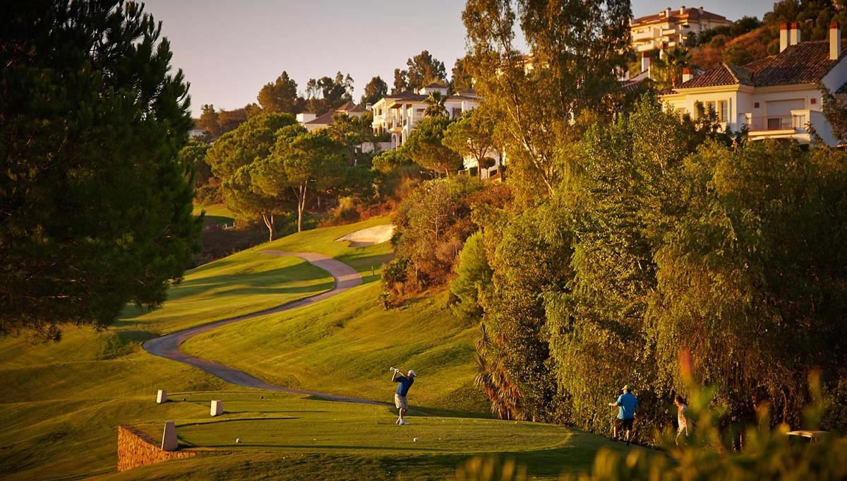 teeing off on La Cala Asia